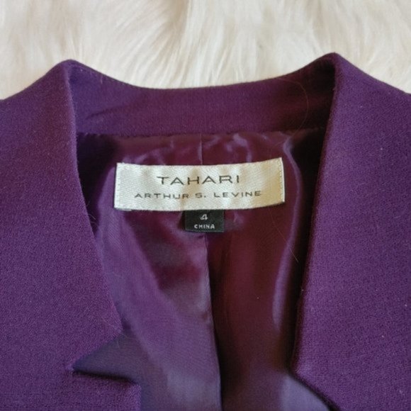 Tahari ASL | Dark Purple Studded Blazer | Size 4 - Picture 7 of 10